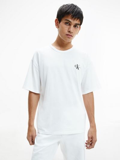 Calvin Klein Ruhák HU145132 | Calvin Klein Organic Cotton Monogram Férfi Póló Világos Fehér
